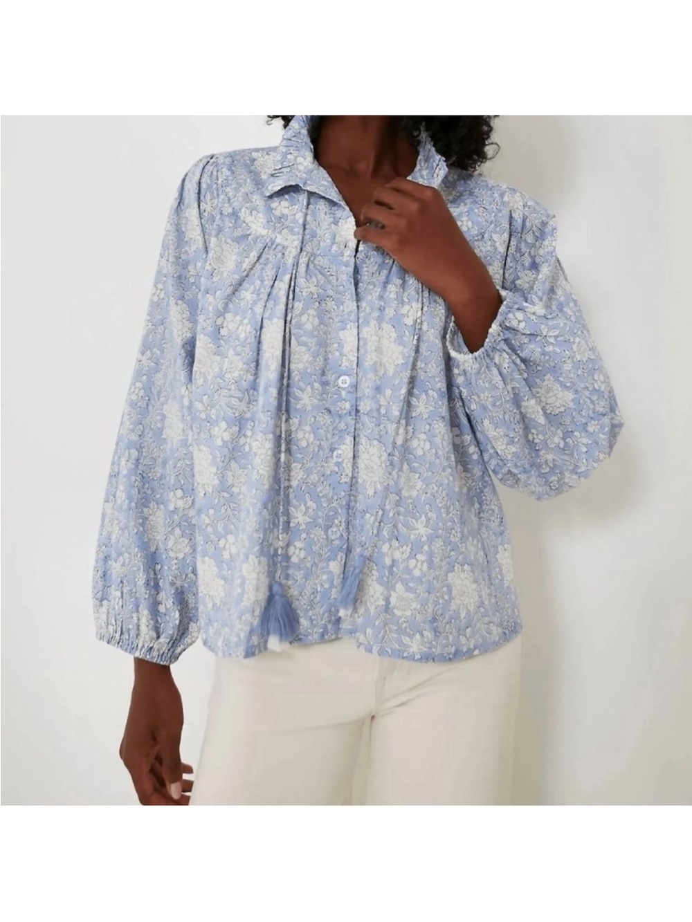 Marea Georgia Blouse Top Blue Multi Large